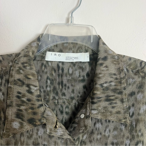 IRO Empathy Leopard Linen Blend Button Up Jacket - Picture 10 of 13